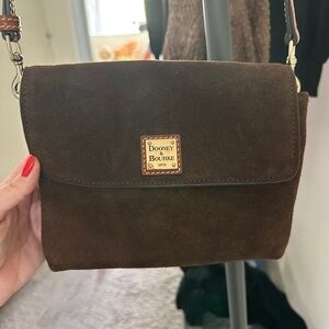 Dooney & Bourke Dark Brown Suede Crossbody Bag
